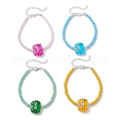 4Pcs 4 Colors Glass & Handmade Lampwork Beaded Bracelets for Women&nbsp;BJEW-TA00692
