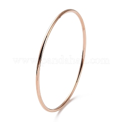 Ion Plating(IP) 304 Stainless Steel Simple Plain Bangle for Women&nbsp;BJEW-F461-01A-RG