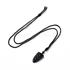 Natural Mixed Gemstone Sailor's Knot Pendant Necklace with Nylon Cord for Women&nbsp;NJEW-E091-02