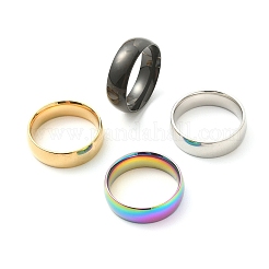 4Pcs 4 Colors 201 Stainless Steel Plain Band Rings Set for Women&nbsp;RJEW-YW0001-04