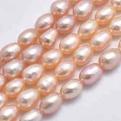 Natural Cultured Freshwater Pearl Beads Strands&nbsp;PEAR-F007-76-01