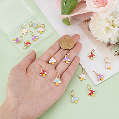 Autumn Theme Mushroom Alloy Enamel Charms&nbsp;HJEW-PH01845