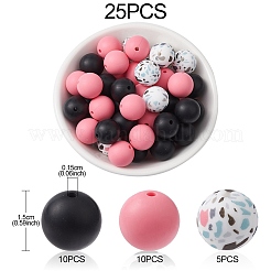 Round Food Grade Eco-Friendly Silicone Focal Beads&nbsp;SIL-YW0001-14B