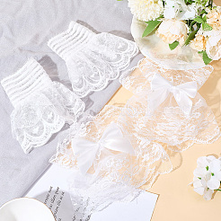 2 Pairs 2 Styles Removable Nylon Lace Oversleeves&nbsp;AJEW-CY0001-13B