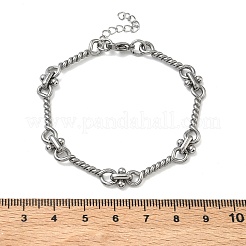 304 Stainless Steel Twited Rope Link Chain Bracelets for Women&nbsp;BJEW-A160-06P