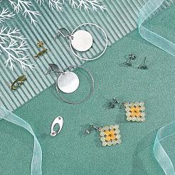 60Pcs 2 Colors Oval & Rhombus & Star 304 Stainless Steel Stud Earring Findings&nbsp;STAS-PH0001-53