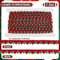 10 Yards Polyester Pom Pom Ball Tassel Ribbons&nbsp;DIY-GA0007-35B