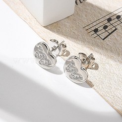 Rack Plating Brass Micro Pave Clear Cubic Zirconia Stud Earrings&nbsp;EJEW-K299-01P-W