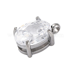 304 Stainless Steel Micro Pave Cubic Zirconia Charms&nbsp;STAS-L022-160P-A02