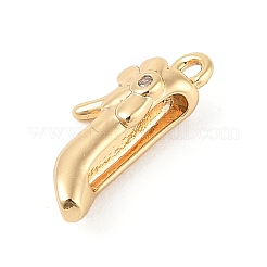 Brass Micro Pave Clear Cubic Zirconia Pendants&nbsp;KK-R219-34B-G