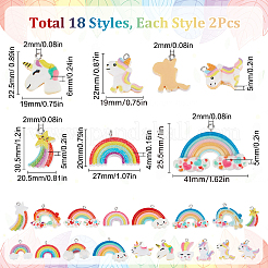 36Pcs 18 Styles Opaque Resin Pendants&nbsp;RESI-SC0002-40