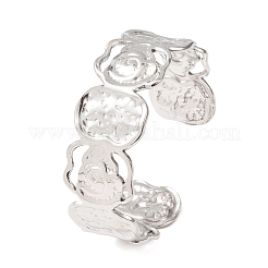 304 Stainless Steel Hollow Rose Flower Open Cuff Bangles for Women&nbsp;SA-CBABC9E-01P