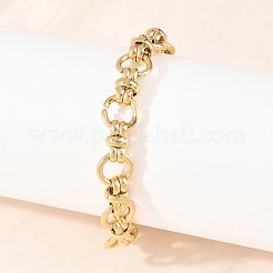 304 Stainless Steel Ring Link Chain Bracelets for Women Men&nbsp;BJEW-H643-10G
