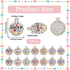 50Pcs Alloy Enamel Pendants&nbsp;ENAM-SC0007-75