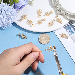 10Pcs Brass Micro Pave Cubic Zirconia Pendants&nbsp;KK-BBC0027-95