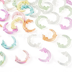 30Pcs 2 Styles Luminous Transparent & UV Plating Opaque Acrylic Beads&nbsp;LACR-TA0001-12