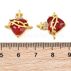 Brass Pave Cubic Zirconia Connector Charms&nbsp;CU-CBA3D67-01G