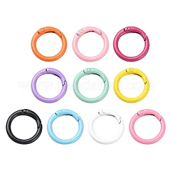 10Pcs 10 Colors Spray Painted Eco-Friendly Alloy Spring Gate Rings&nbsp;FIND-YW0002-27