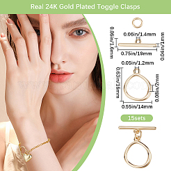 15Pcs Brass Toggle Clasps&nbsp;KK-BBC0016-63