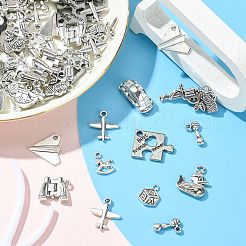 100Pcs 10 Styles Tibetan Style Alloy Pendants&nbsp;TIBEP-CJ0002-62
