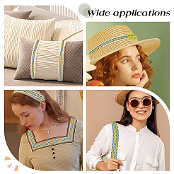 Polyester Leaf Pattern Ribbon&nbsp;OCOR-WH0101-156B