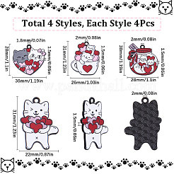 16Pcs 4 Styles Valentine's Day Alloy Enamel Pendants&nbsp;ENAM-SC0006-03