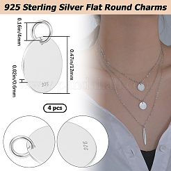 4Pcs 925 Sterling Silver Pendants&nbsp;STER-BBC0005-37A