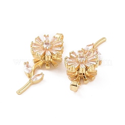 Brass Micro Pave Clear Cubic Zirconia Pendants&nbsp;KK-E068-VC300
