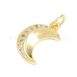 Brass Micro Pave Clear Cubic Zirconia Pendants&nbsp;KK-F938-09G