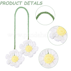 Flower Handmade Woven Woolen Yarn Pendant Decorations for Car Hanging Ornaments&nbsp;HJEW-WH20004-11B