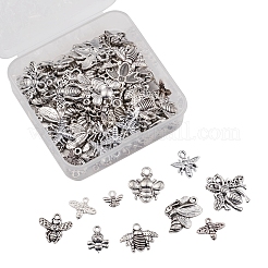 100Pcs 10 Style Tibetan Style Alloy Pendants&nbsp;TIBEP-CJ0001-76