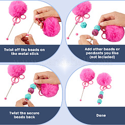10Pcs 10 Colors Polyester Wool Keychain Bar&nbsp;AJEW-TA0003-04
