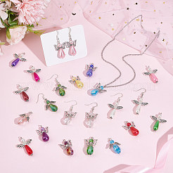 60Pcs 4 Style Electroplate Glass & Imitation Pearl Acrylic Pendants&nbsp;FIND-SC0004-04