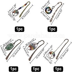 5Pcs 5 Style Brass Bookmarks&nbsp;DIY-NB0006-02