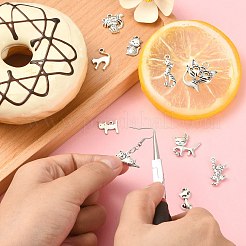 100Pcs 10 Styles Tibetan Style Alloy Charms&nbsp;TIBEP-CJ0003-17