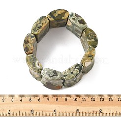 Natural Kambaba Jasper Beads Rectangle Beaded Stretch Bracelet&nbsp;BJEW-Q012-02A