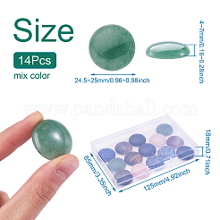 14Pcs 7 Style Natural Mixed Gemstone Cabochons&nbsp;G-FW0001-14