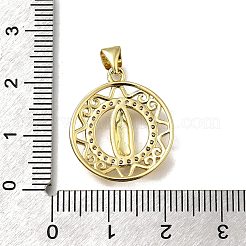 Brass Micro Pave Cubic Zirconia Pendants&nbsp;KK-C090-35G-06