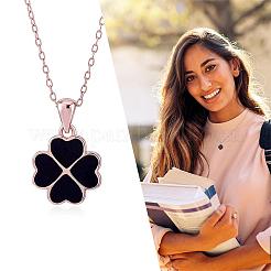 Four Leaf Clover Pendant Necklace Sterling 925 Silver Lucky Four Leaf Clover Necklace Adjustable Temperature-sensitive Color Changing Pendant Necklaces Jewelry Gift for Women&nbsp;JN1087A