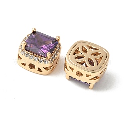 Brass Micro Pave Cubic Zirconia Beads&nbsp;KK-A253-20G-05