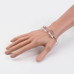 Silver Plated Brass Bangles&nbsp;BJEW-JB02316-01