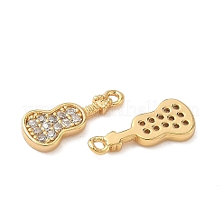 Brass Micro Pave Clear Cubic Zirconia Charms&nbsp;KK-B160-20G