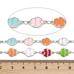 304 Stainless Steel Enamel Cake Link Chains&nbsp;CHS-F023-01B-P
