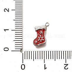 Christmas 304 Stainless Steel Red Enamel Charms&nbsp;STAS-L022-468P