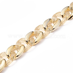Handmade Transparent Acrylic & CCB Plastic Curb Chains&nbsp;AJEW-JB00826