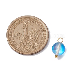 Dyed Synthetic Moonstone Round Charms&nbsp;PALLOY-JF02690-02