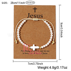 Imitation Pearl Round Beads Braided Bead Bracelets&nbsp;PL2063