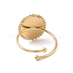 Ion Plating(IP) Natural Gemstone Oval with Star Open Cuff Ring&nbsp;RJEW-G265-06G