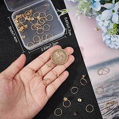 30Pcs Brass Circle Ring Stud Earrings with 30Pcs Friction Ear Nuts for Women&nbsp;EJEW-BBC0001-10