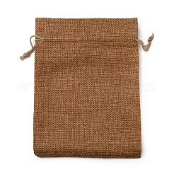 Polyester Imitation Burlap Packing Pouches Drawstring Bags&nbsp;ABAG-PH0001-33A